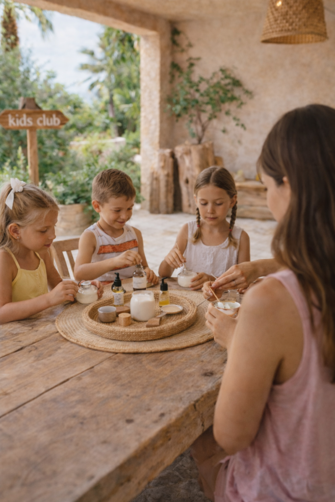 Atelier cosmétiques naturels pour enfants dans un hôtel à Hyères, Var